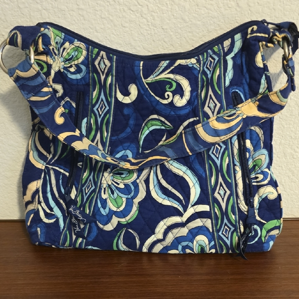 Vera Bradley Blue and Green Floral Shoulder Bag